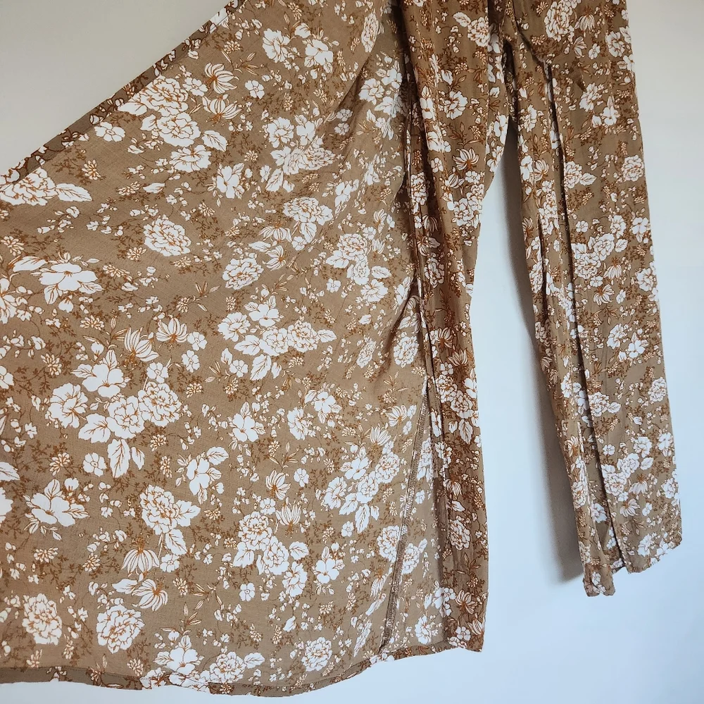 Faithfull the Brand Pants Etta Ditsy Floral Split Leg High Waist Wide Leg Small